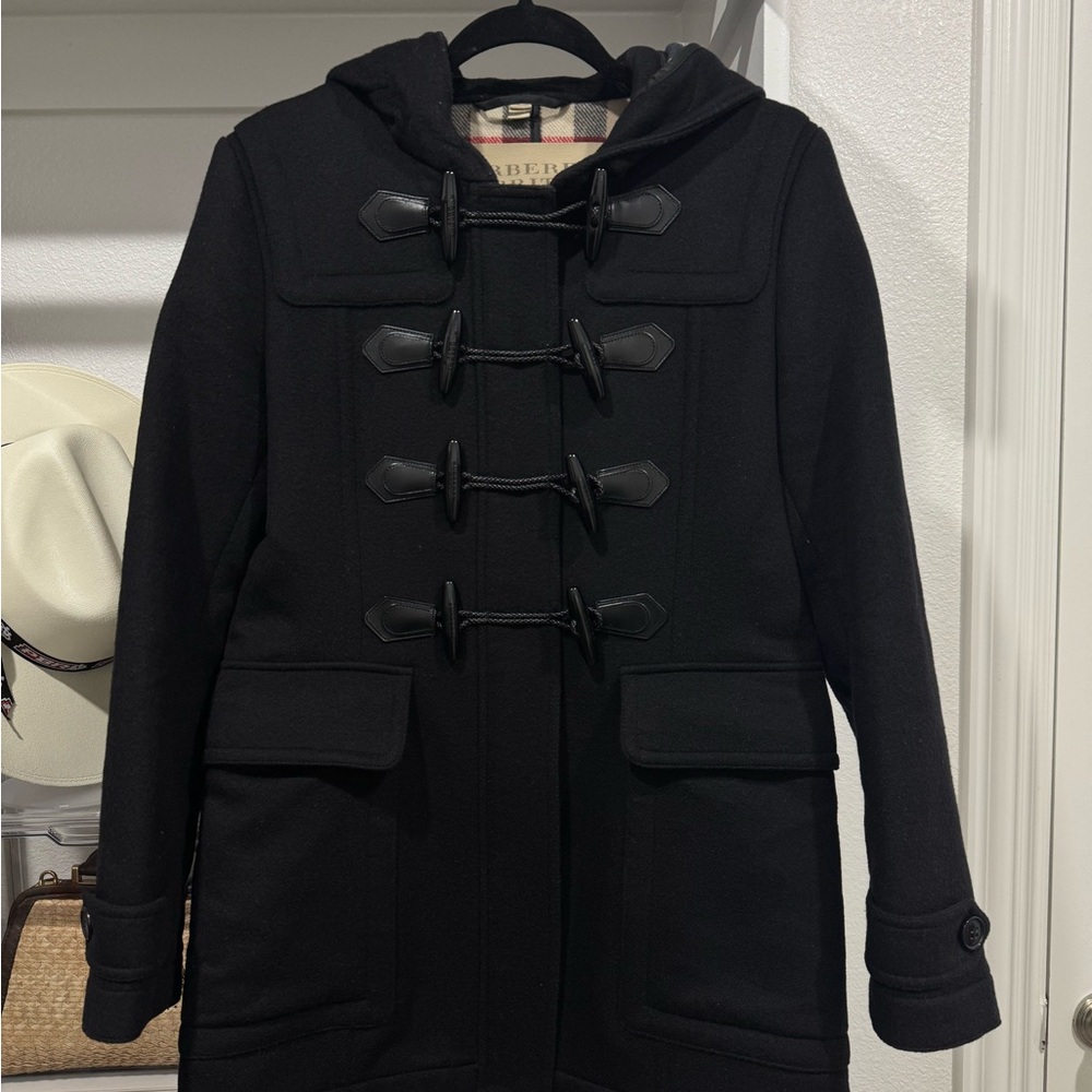 Burberry Black Duffle Coat